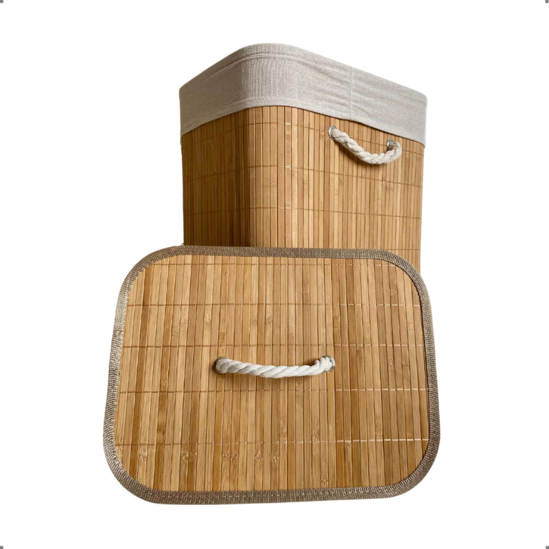 Cesto de Roupas de Bambu