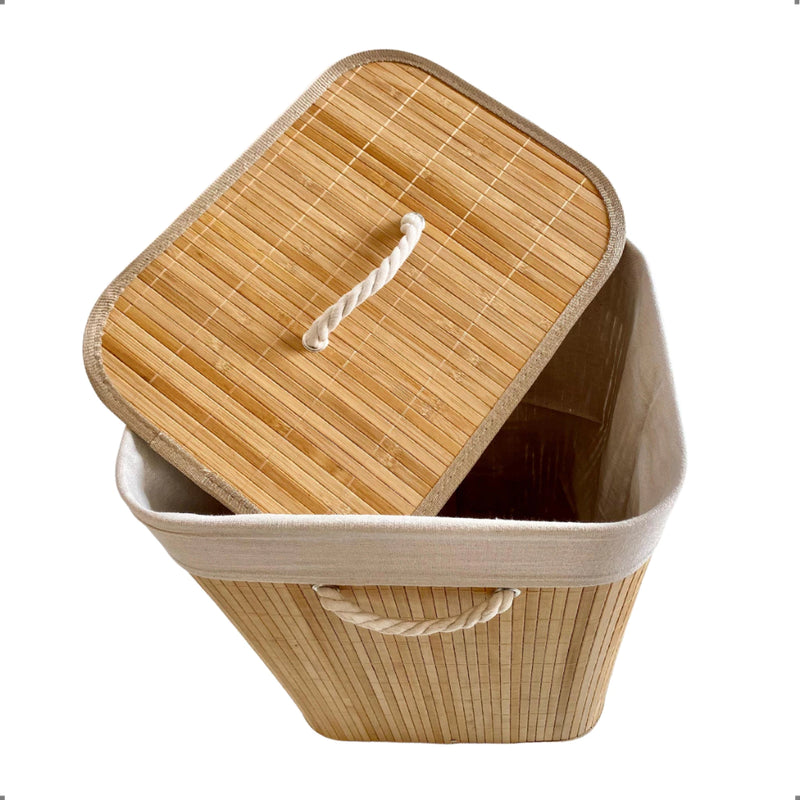 Cesto de Roupas de Bambu