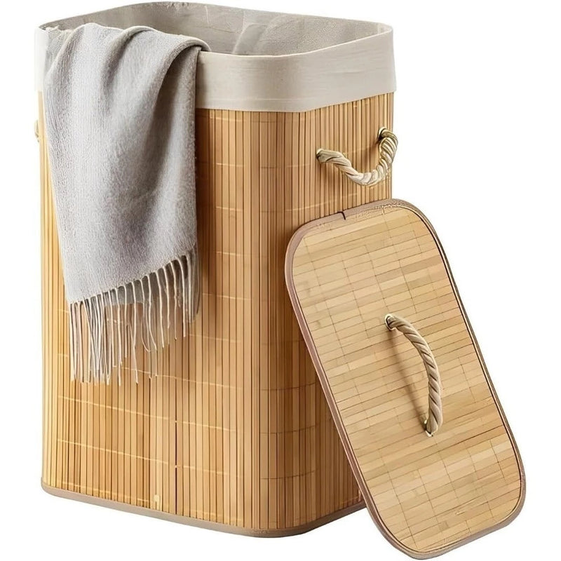 Cesto de Roupas de Bambu